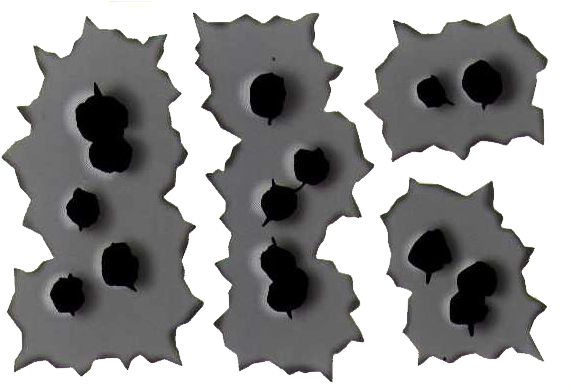 Bullet Shot Hole Png Image - Rapid Fire Bullet Holes Sticker Sheet (578x389), Png Download