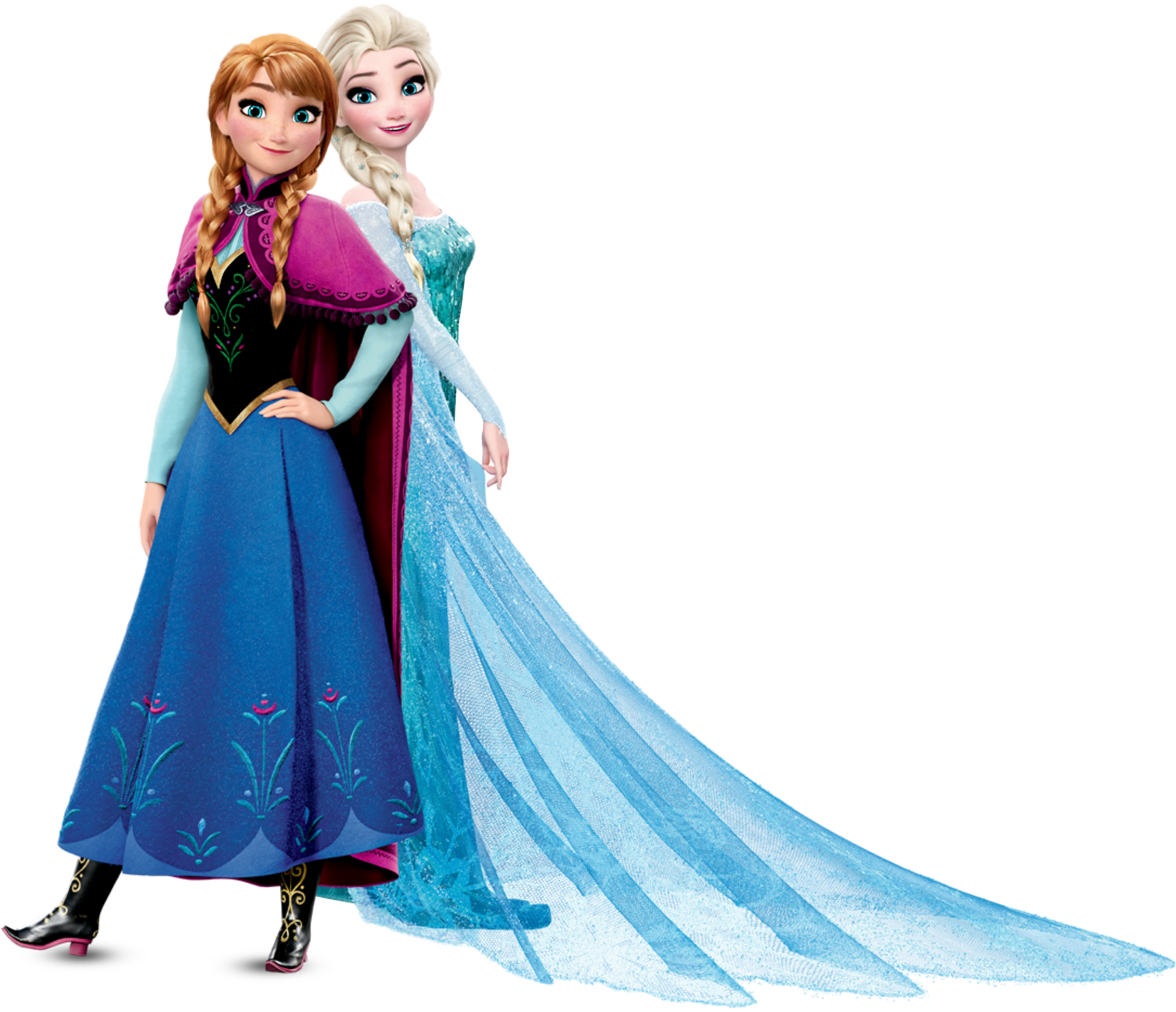 Anna And Elsa Frozen Transparent Png Image (600x508), Png Download