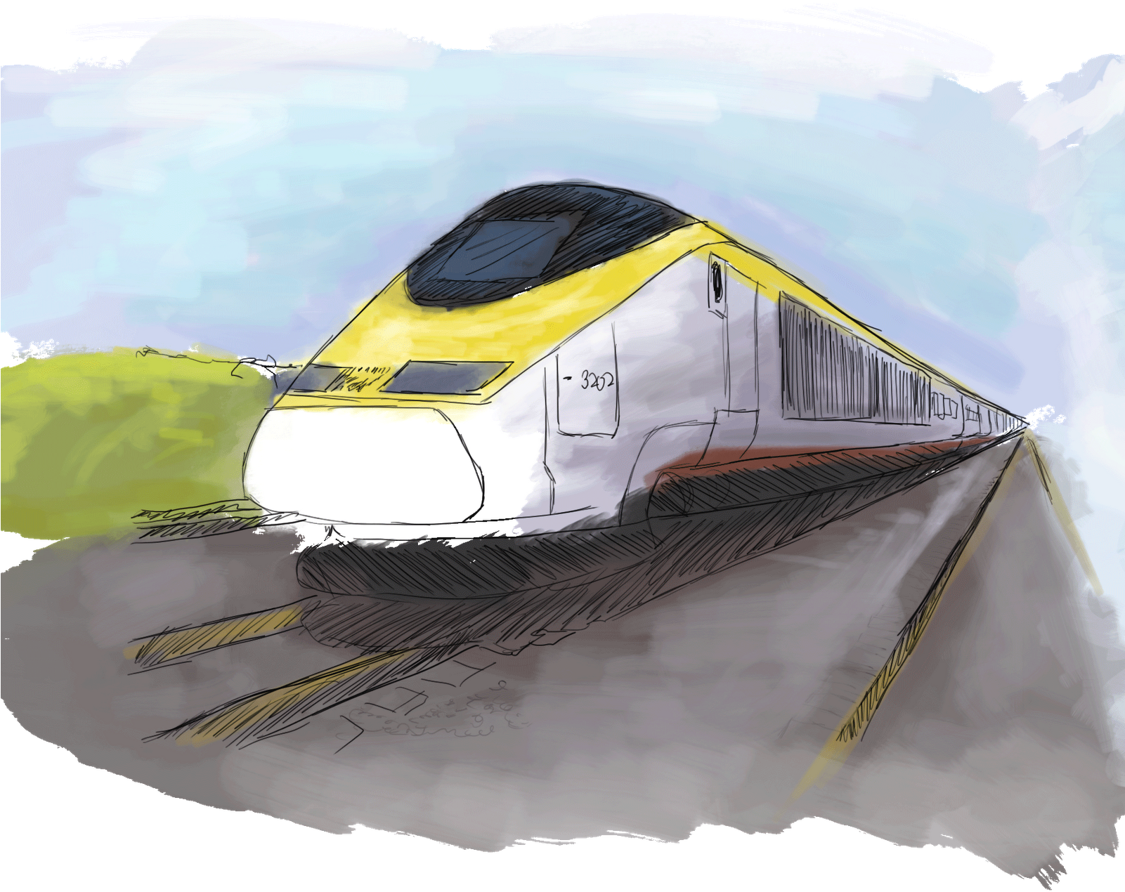 Final Images - Bullet Train (1600x1310), Png Download