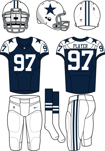 Dallas Cowboys - New York Jets Home Uniform (348x500), Png Download