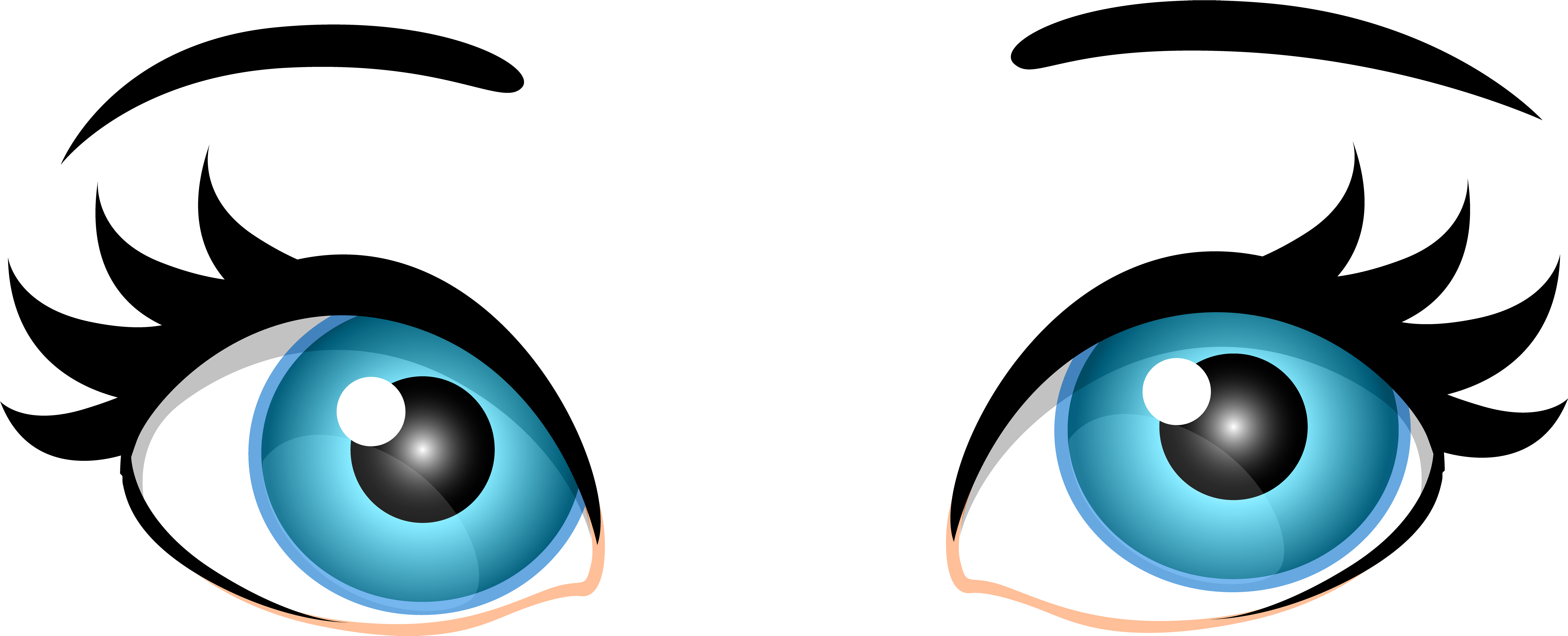 Blue Female Eyes Png Clip Art - Clipart Eyes Transparent Background (7000x2838), Png Download