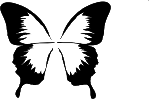Watercolor Gifts, Silhouette, Mom Butterfly , Clipart - Black And White Butterfly Clip Art (600x400), Png Download