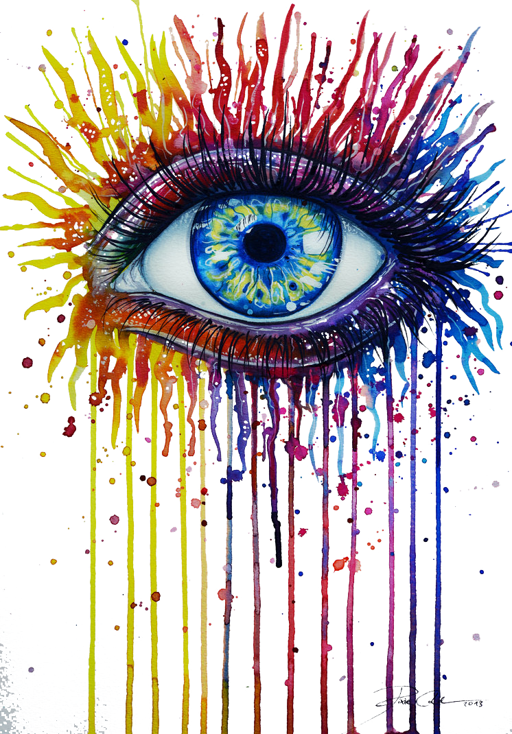 Watercolor Painting Eye Drawing Art - Drawing That Describes You (746x1070), Png Download