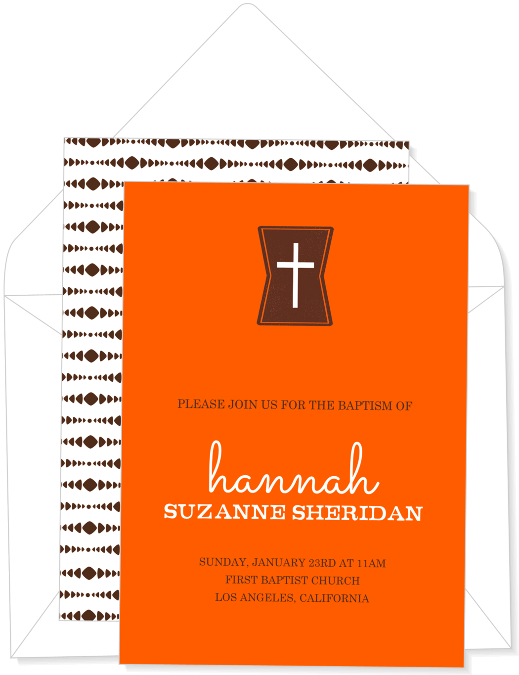 Mod Cross Orange Invitation - Paper (1050x1365), Png Download