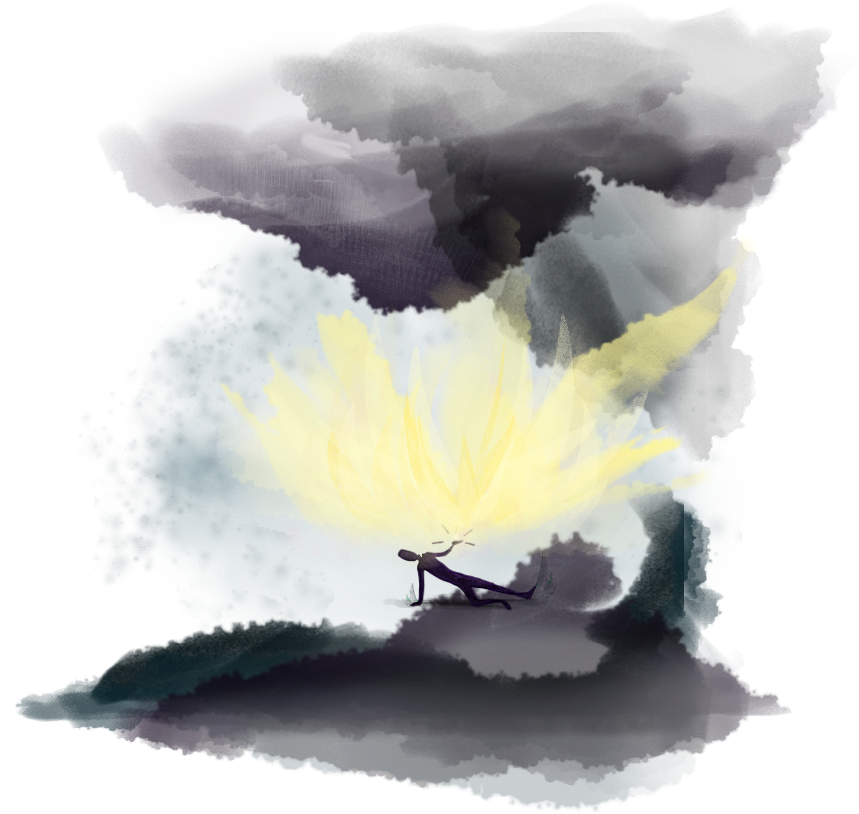 From A Tiny Light In The Palm Of Their Grip, A Shock - Painting (1737x1698), Png Download