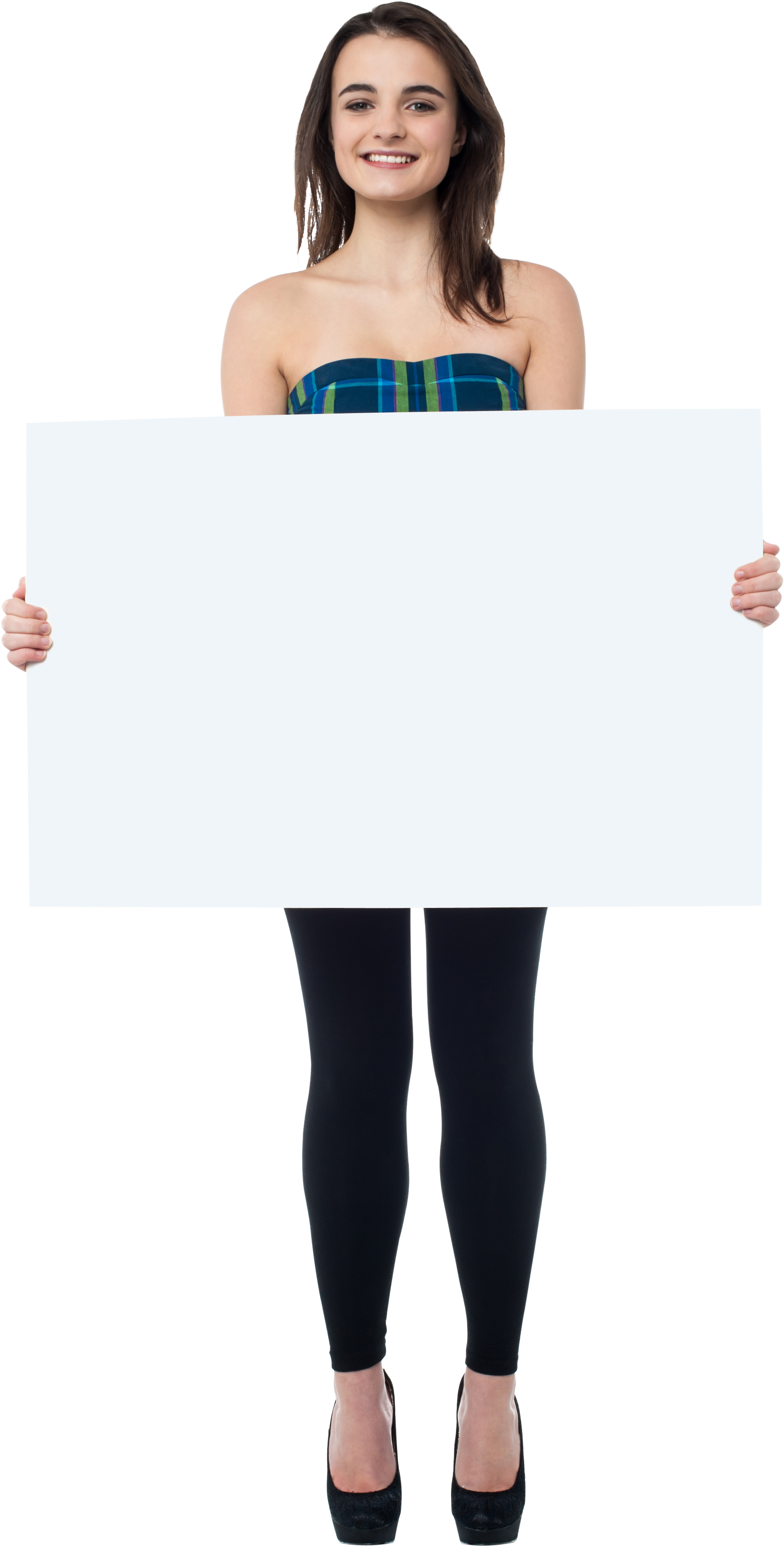 Girl Holding Banner Hd Free Png Image - Png Girl Pic Hd (2610x3923), Png Download