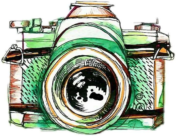 Report Abuse - Watercolor Camera Painting (718x556), Png Download