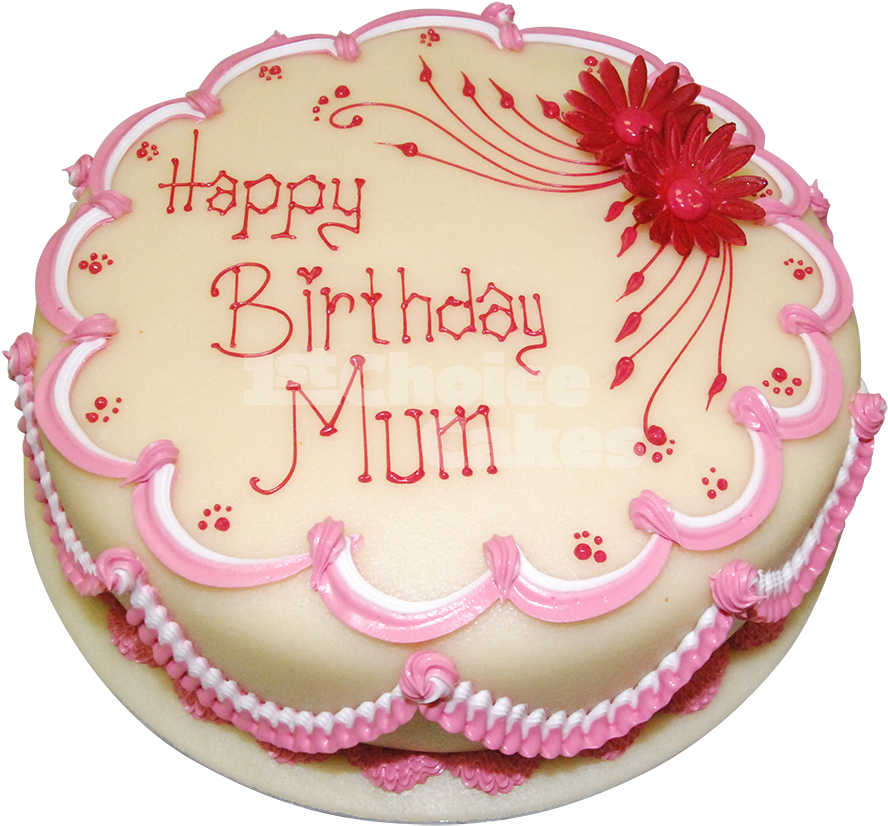 Cake Png Transparent - Happy Birthday Mum Cake (1000x893), Png Download