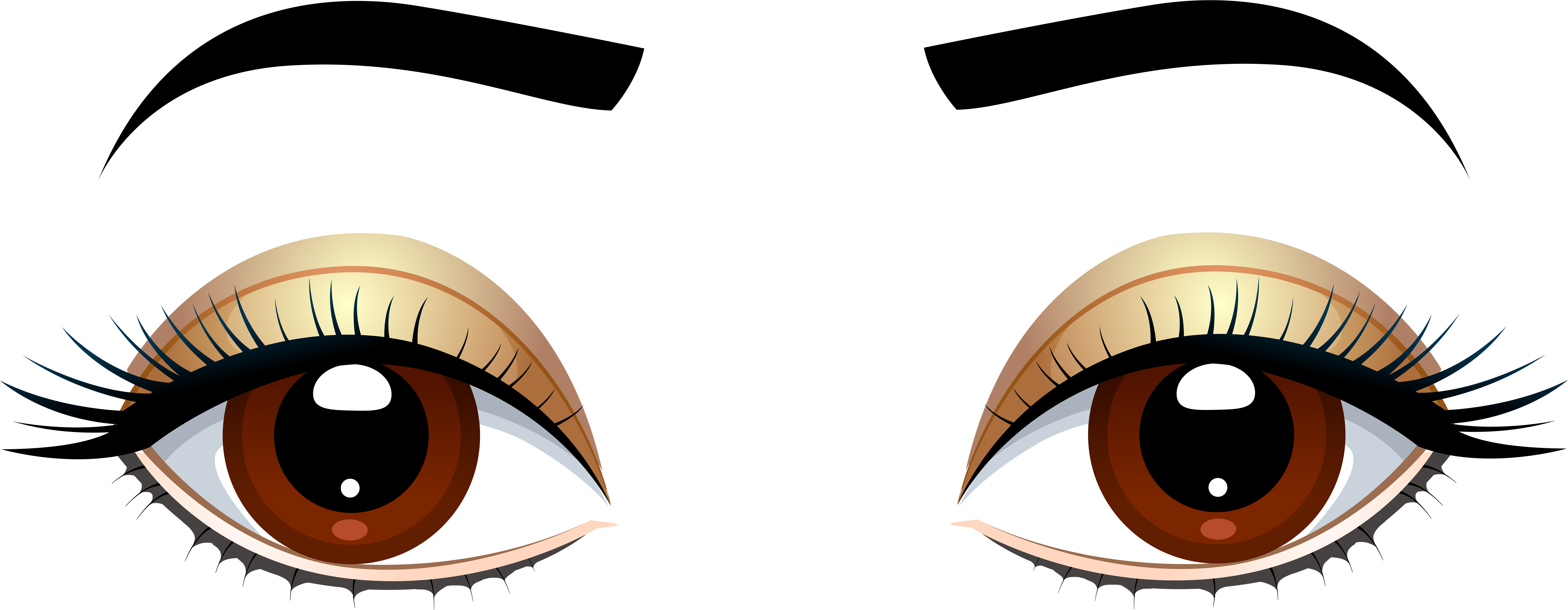 Clip Free Library Brown Eyes With Png Clip Art Quiet - Eyes Clipart Png (8000x3219), Png Download