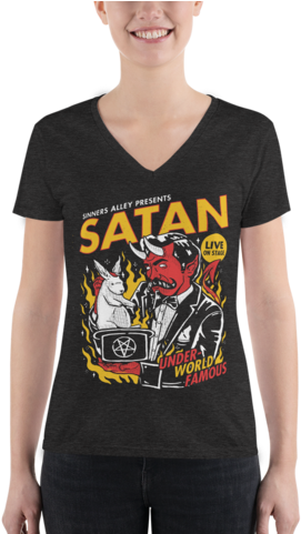 Satanic Magic Women's Deep V-neck T - T-shirt (480x480), Png Download