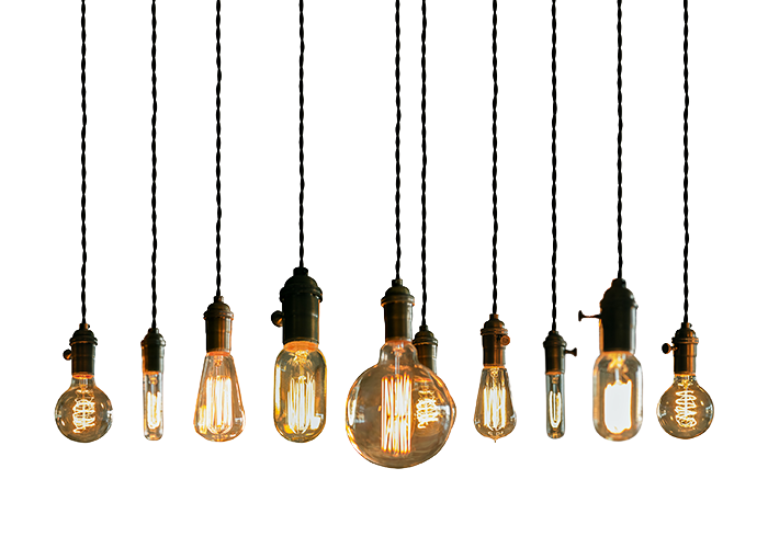 Vector Black And White Light Lights Lightbulb Tumblr - Light Bulb String Png (700x500), Png Download