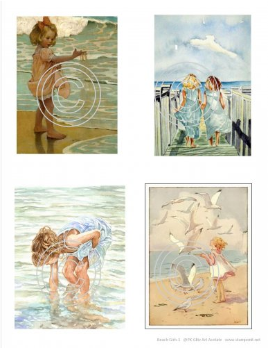 Beach Girls 1, Vintage Hues Acetate - Gallery-wrapped Canvas Art Print 11 X 14 Entitled The (500x500), Png Download