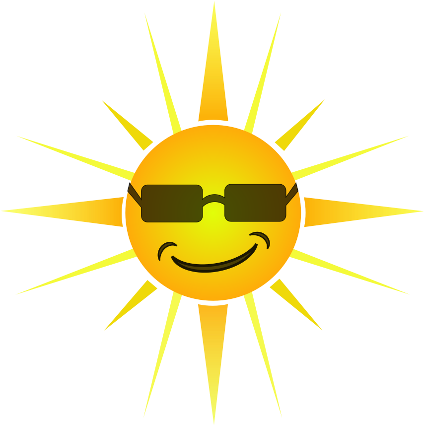This Free Clipart Png Design Of Cool Happy Sun (900x897), Png Download