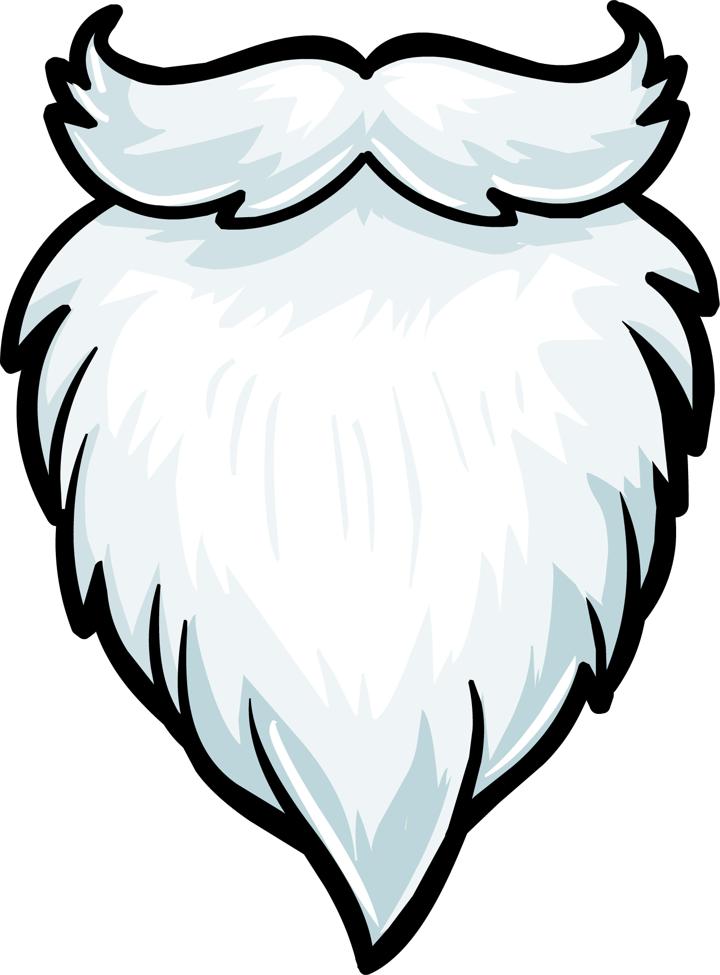 White Fuzzy Beard - Santa Beard Clipart (1195x1618), Png Download
