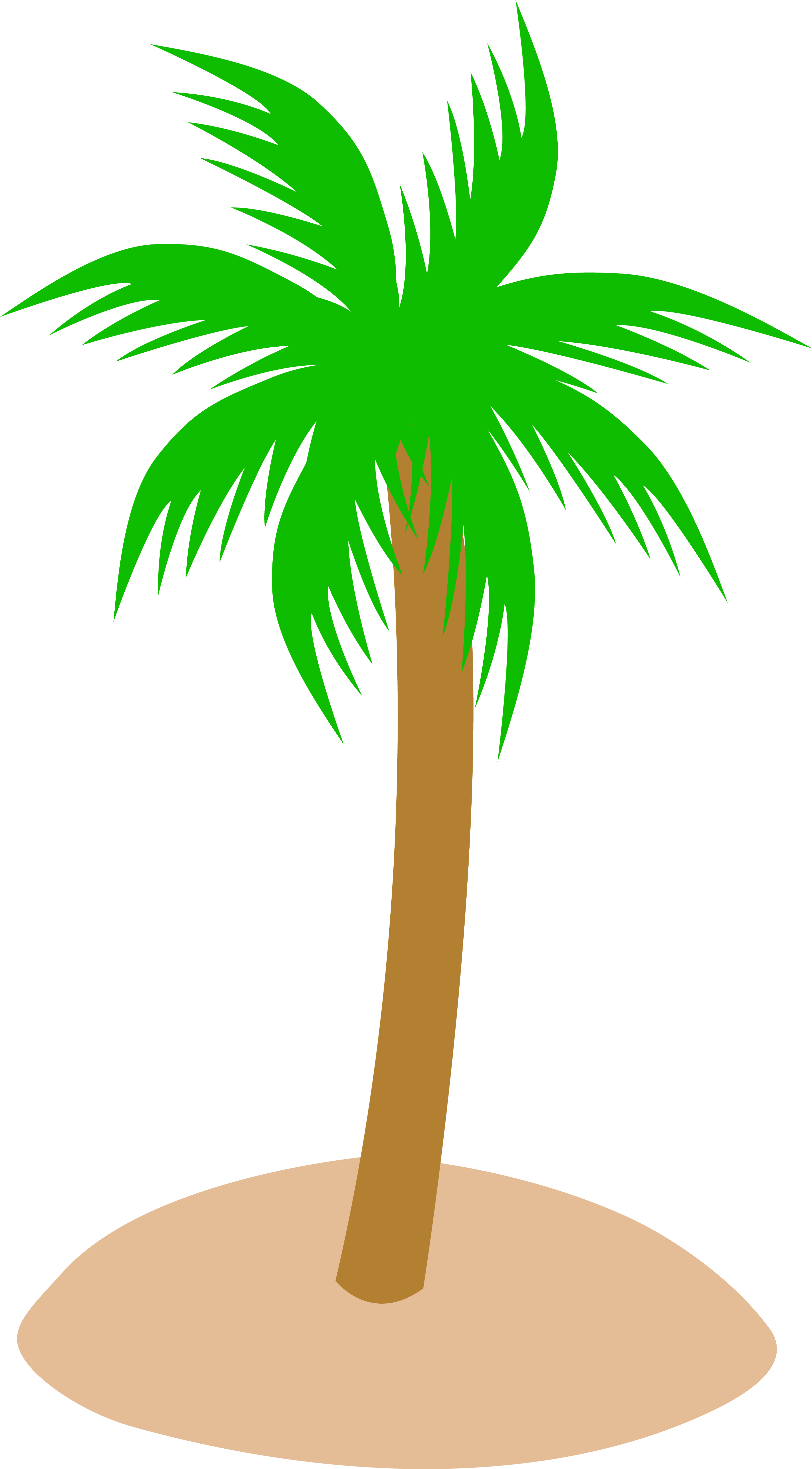 Single Clipart Coconut Tree - Palm Tree No Background (3237x5853), Png Download
