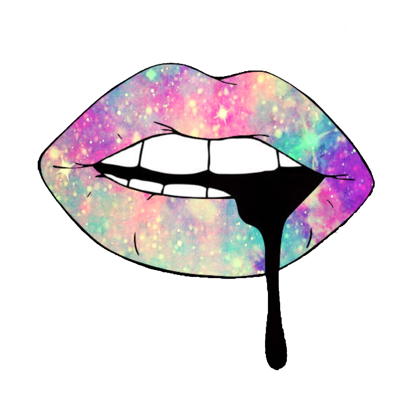 #lips #colorful #neon #aesthetics #tumblr #png #glitter - Lips Tumblr Png (1433x1440), Png Download