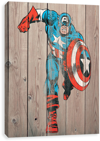 Wood Panel Hero - Wall Decal: Wall Decal: Captain America Related Products (500x500), Png Download