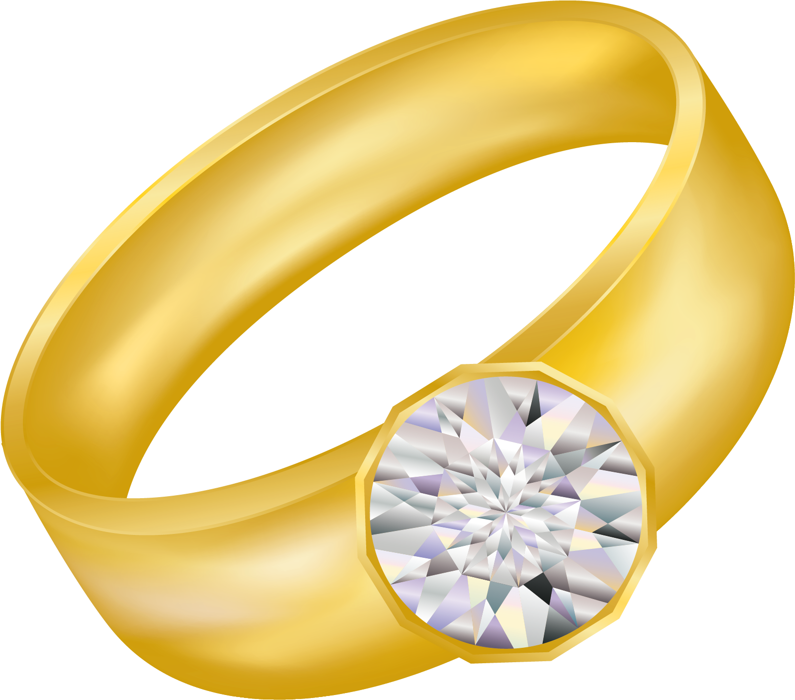 Transparent Gold Ring With Diamond Clipart - Gold Jewelry Clipart (1676x1647), Png Download