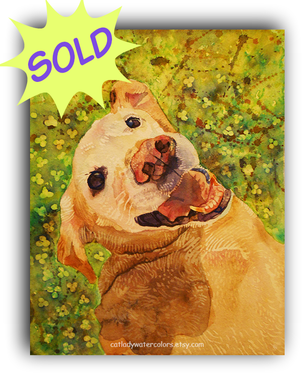 #yellowlab #dog #dogportrait #dogwatercolor #petportrait - Cocker Spaniel (629x776), Png Download