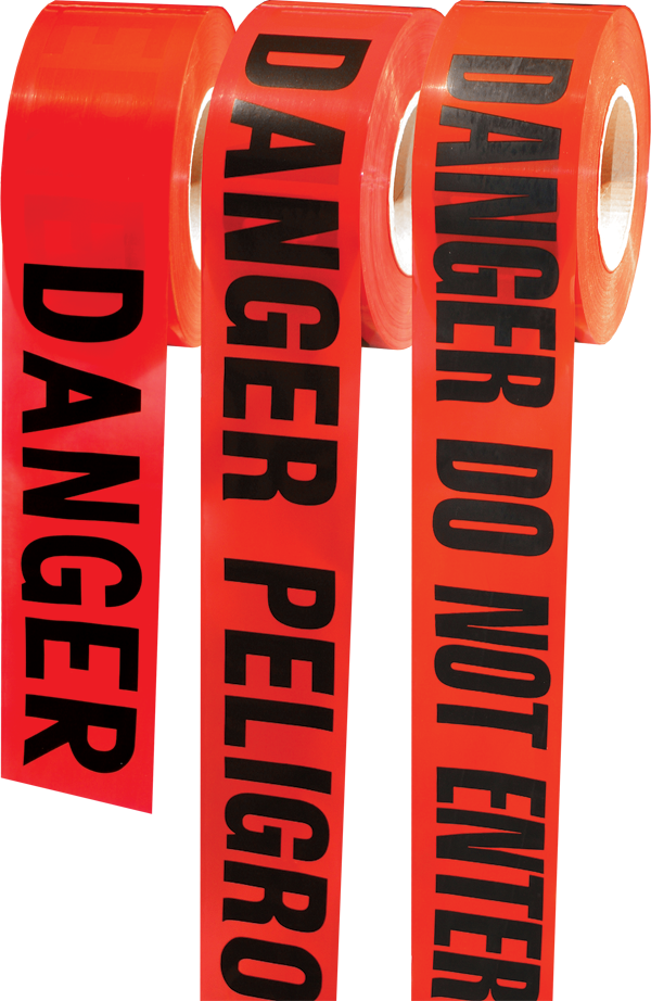 Custom Printed Barricade Tape - Red Caution Tape Png (600x922), Png Download