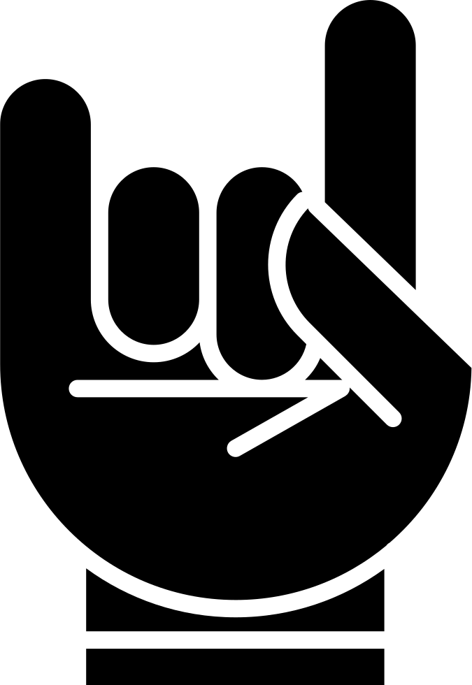 Hand With White Outline Forming A Rock On Symbol Comments - Señal De Rock Png (675x980), Png Download