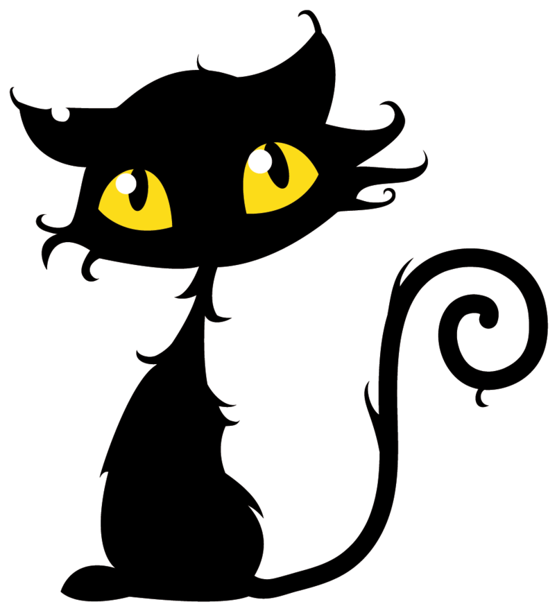 Halloween Black Cat Png - Halloween Black Cat Vector (869x920), Png Download