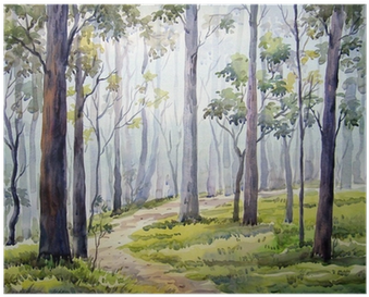 Painting Of Watercolour Forest (400x400), Png Download
