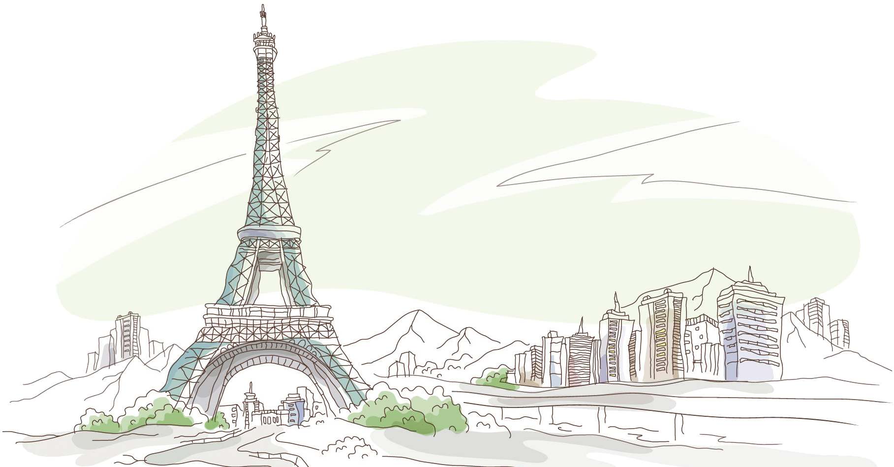 Eiffel Tower 58 Tour Eiffel Drawing Wallpaper - Tour Eiffel Watercolor Png (1974x1176), Png Download