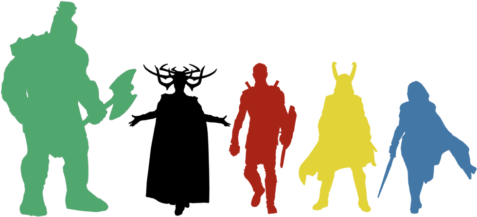 Thor Svg Silhouette Graphic Library Stock - Loki Thor Ragnarok Silhouette (1024x514), Png Download