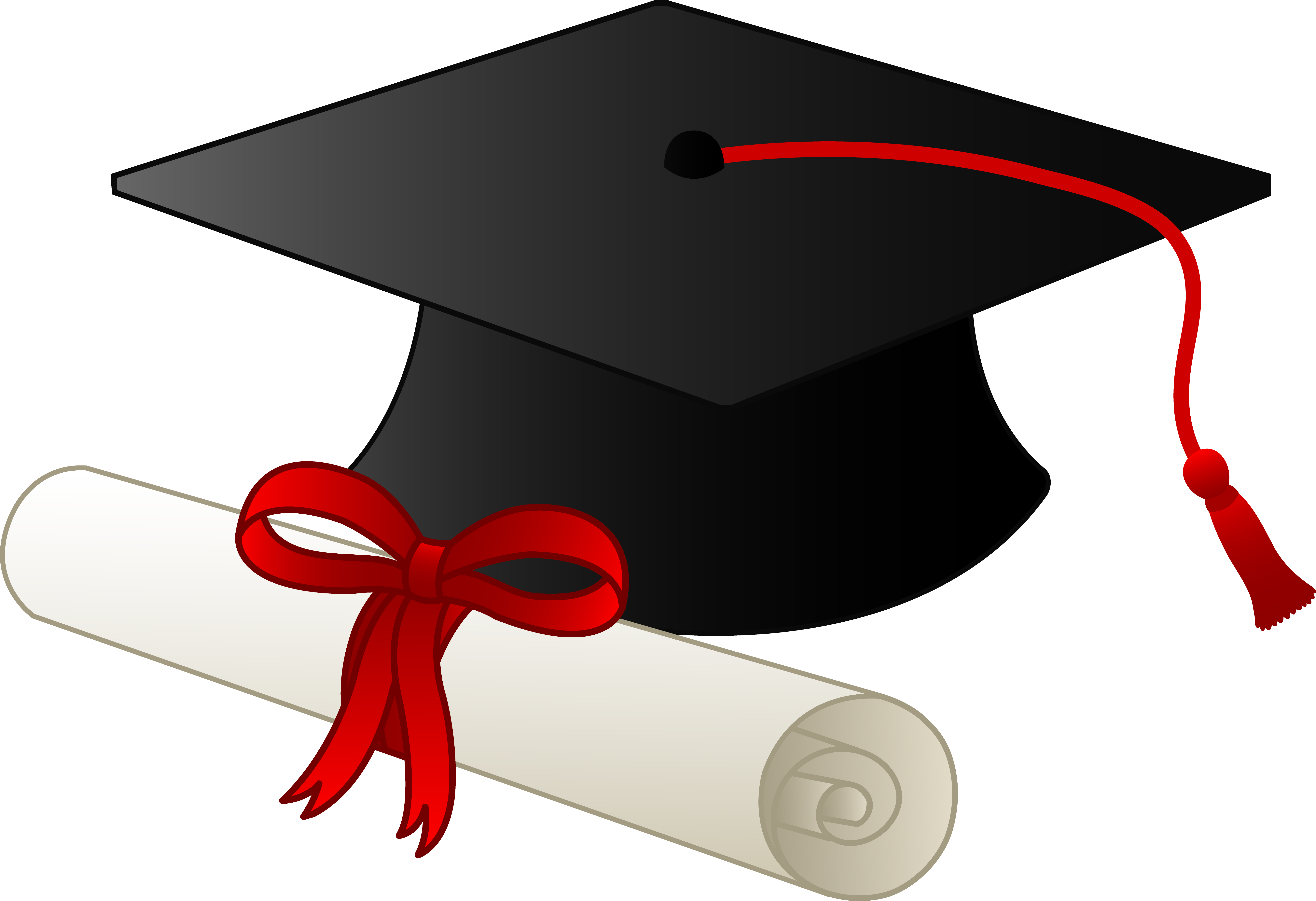 Graduation Clip Art Borders - Graduation Hat And Scroll (6675x4570), Png Download