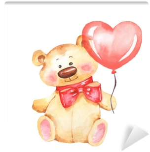 Teddy Bear With Balloon - Illustration (400x400), Png Download
