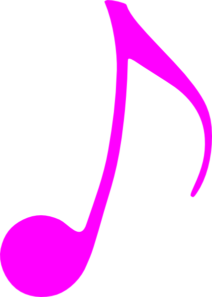 Pink Music Note Clip Art - Colourful Single Music Notes (426x596), Png Download