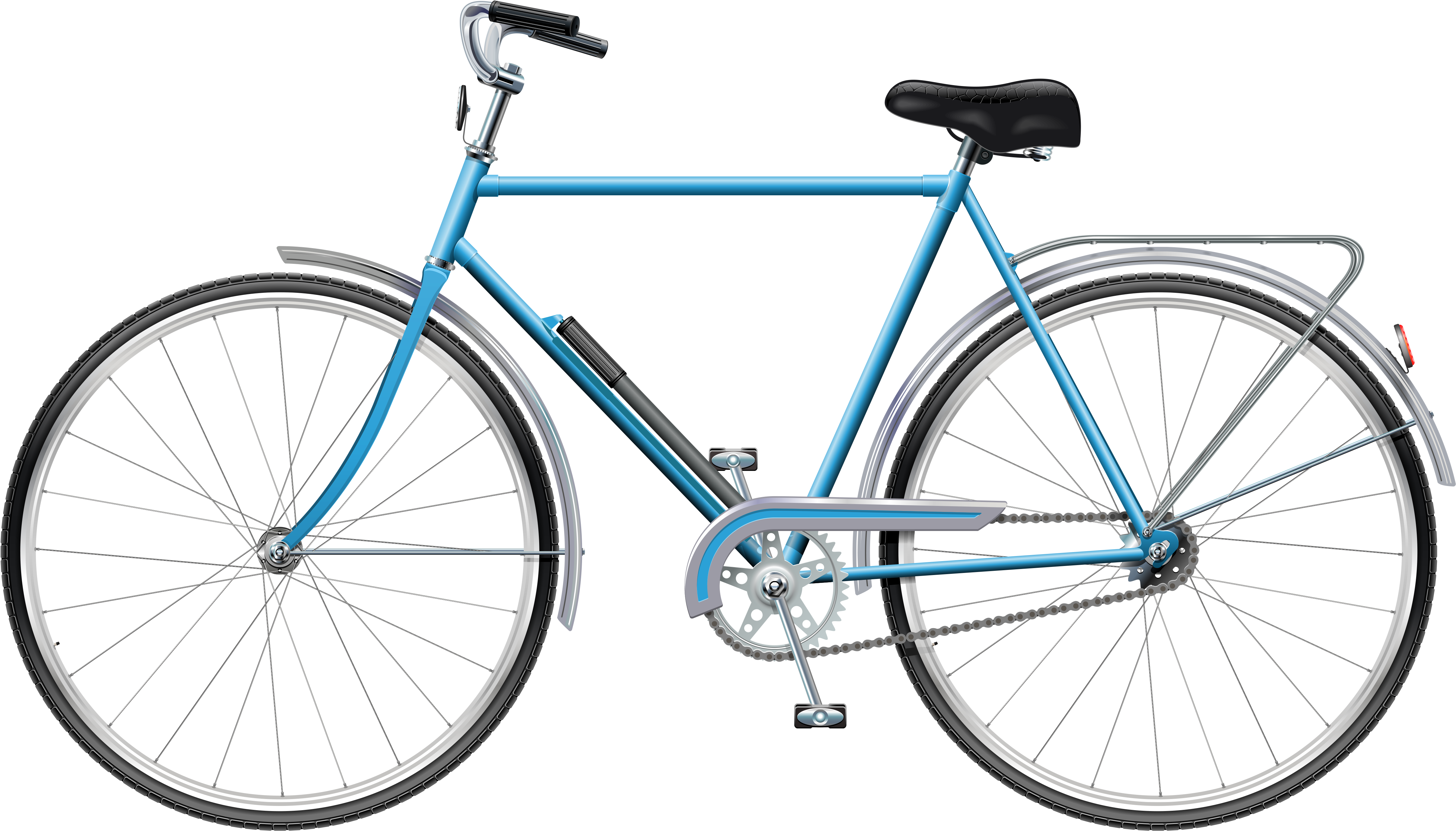 Blue Bicycle Png Clip Art (5114x2957), Png Download