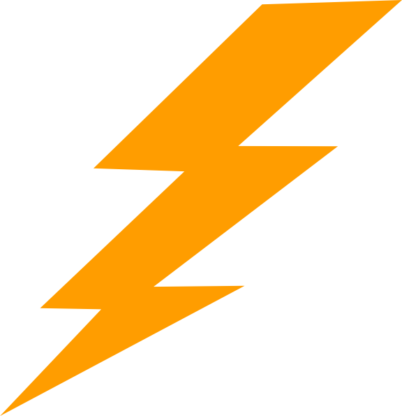 Orange Lightning Bolt (576x595), Png Download