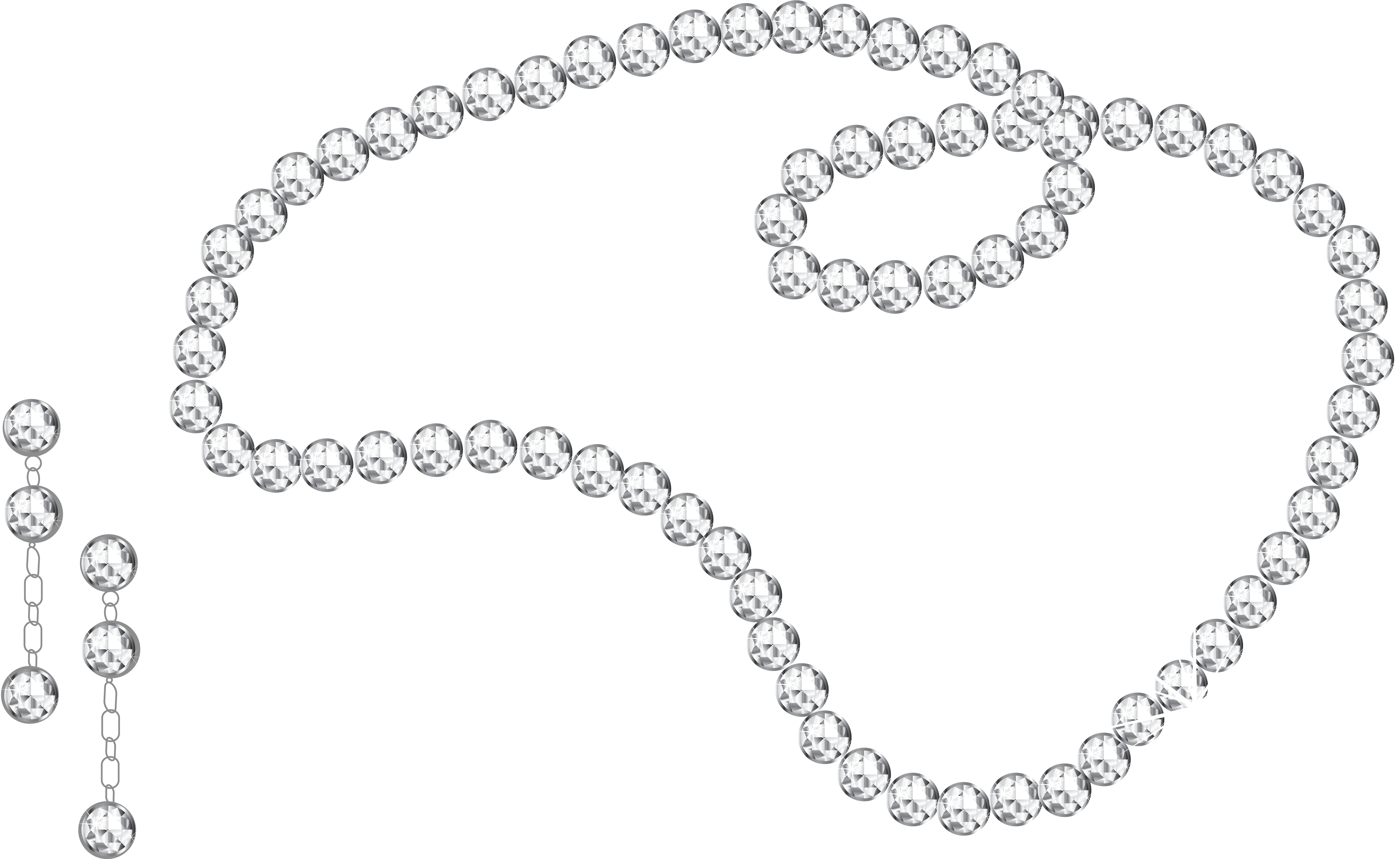 Diamond Necklace And Earrings Png Picture Gallery - String Of Pearls Clipart (5622x3547), Png Download