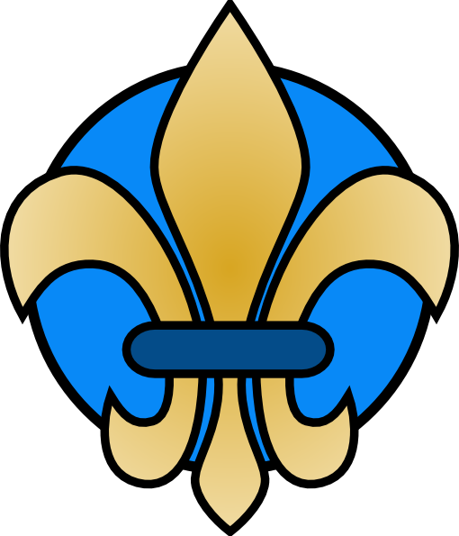 Free Vector Fleur De Lis Gold Clip Art - Fleur De Lis Yellow And Blue (510x595), Png Download