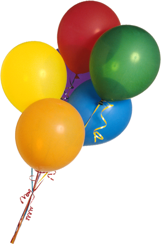 Colorful Balloon Bunch Png Clipart Imageu200b - Real Balloon Png (518x784), Png Download