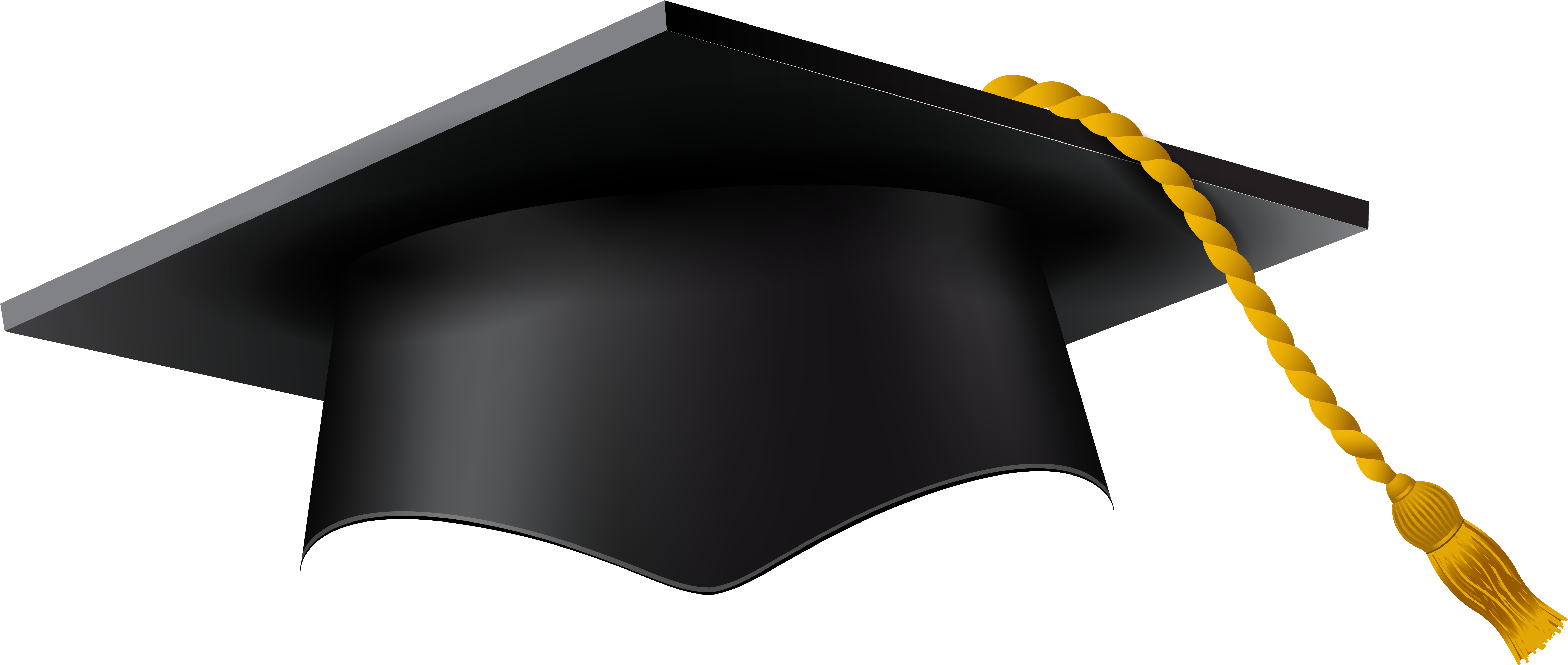 Graduation Cap Black - Graduation Cap Vector Png (6535x2769), Png Download