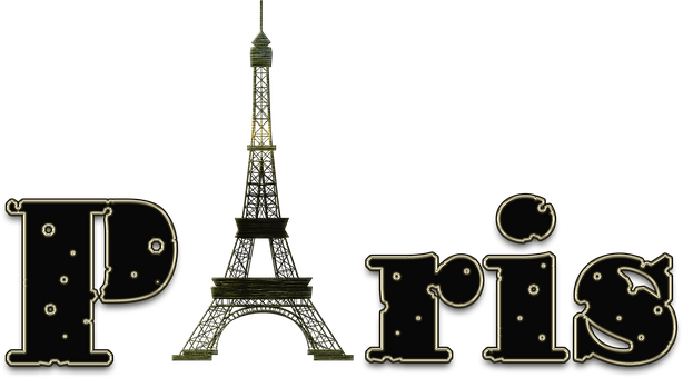 Paris, Letters, Eiffel Tower, Graphics - Dominic Thiem (614x340), Png Download