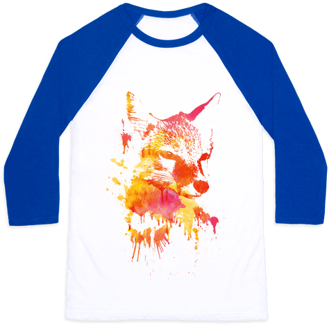 Watercolor Fox Baseball Tee - Under The Sea Shirt (484x484), Png Download