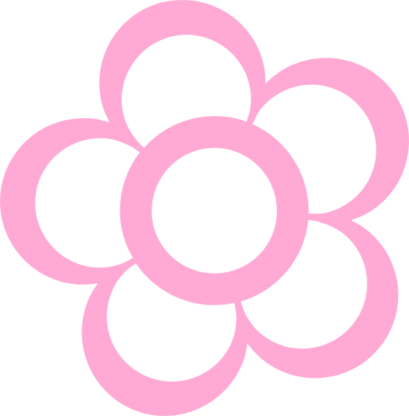Pink Flower Vector Png - Pink Flower Outline (588x598), Png Download