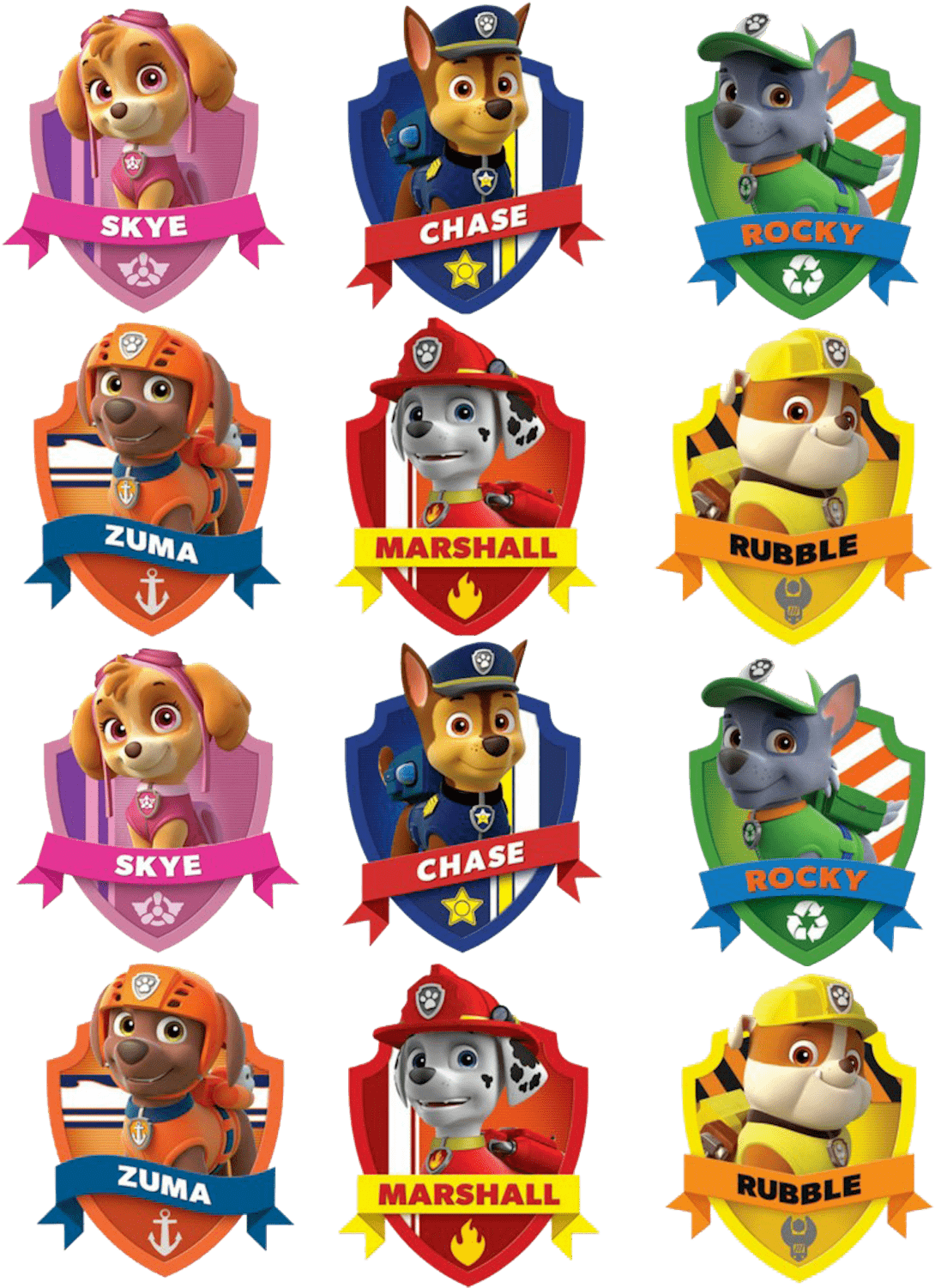 Paw Patrol With Names (1200x1500), Png Download