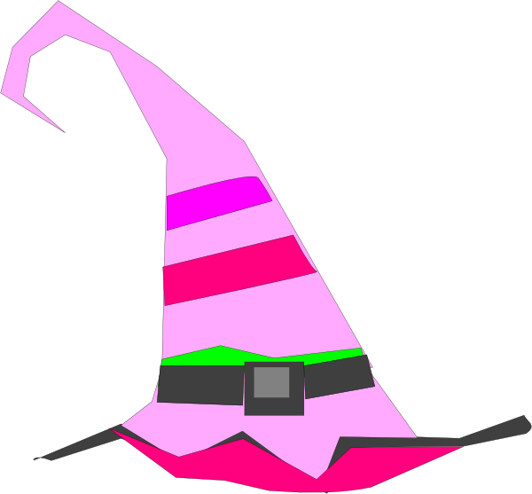 Pink Birthday Hat Clipart - Colorful Witch Hat Clipart (600x557), Png Download
