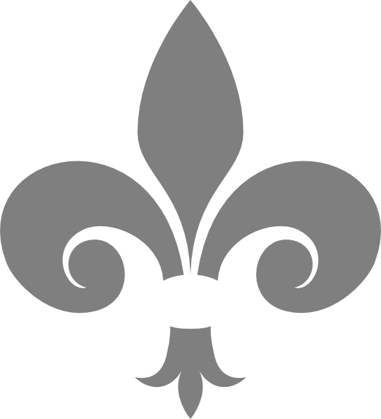 How To Set Use Gray Fleur De Lis Clipart (546x600), Png Download