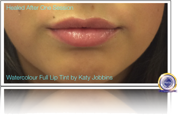 20-katy Jobbins Permanent Makeup Watercolor Full Lip - Watercolor Lips Permanent Makeup (602x419), Png Download