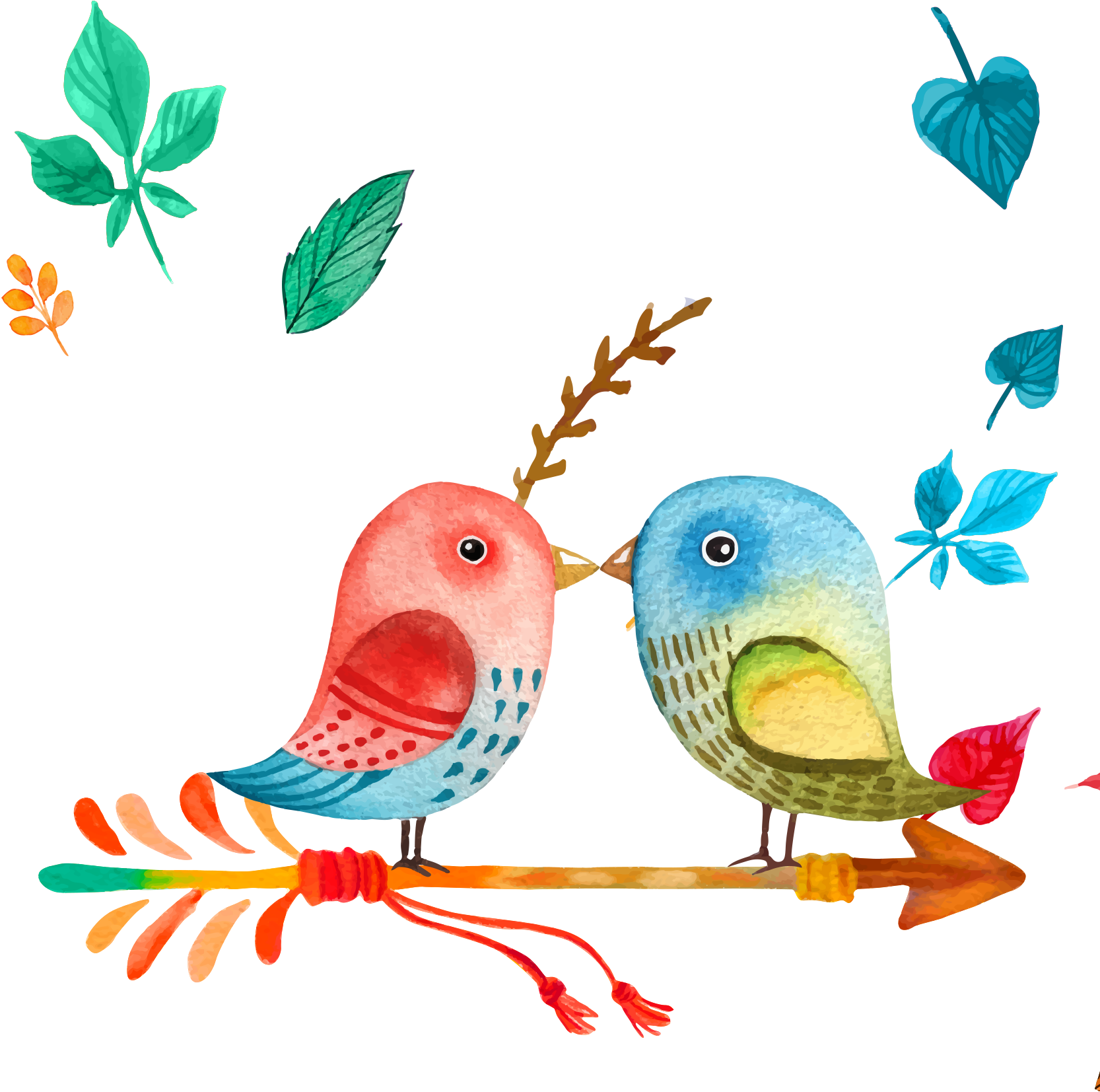 Bird Painting Cartoon Transprent Png Free Download - Watercolor Arrow - Aztec Arrow - Women Clutch - Women (1669x1899), Png Download