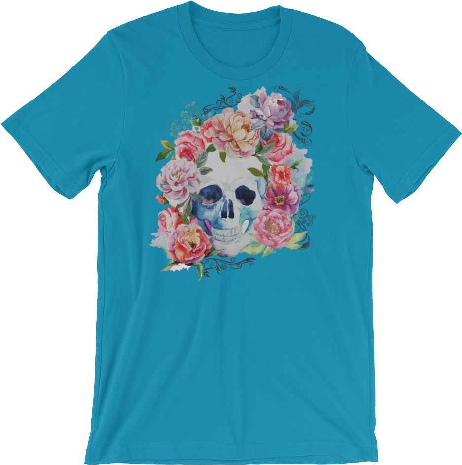 Watercolor Roses Skull T-shirt - Macbook Pro 13 Inch Rubberized Hard Case Ar, Watercolor (1000x1000), Png Download