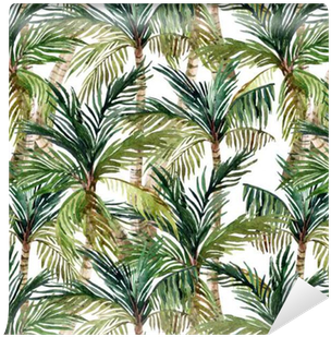 Watercolor Palm Tree Seamless Pattern Wallpaper • Pixers® - Watercolor Painting (400x400), Png Download