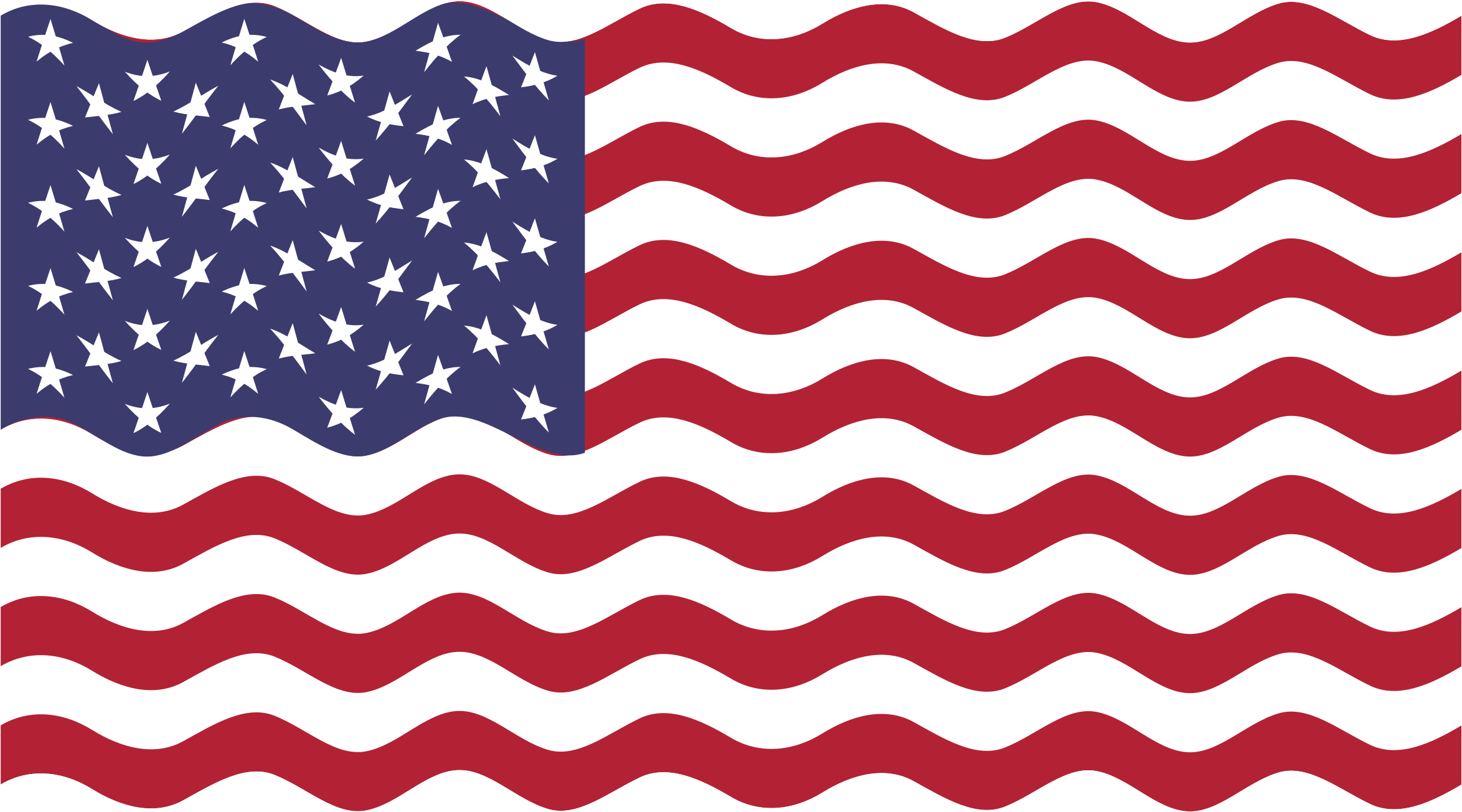 Wavy American Flag Png Download - Wavy American Flag Svg (2400x1331), Png Download