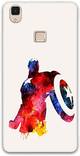 Water Color Captain America Vivo V3 Max Mobile Case - Captain America Watercolor (600x600), Png Download